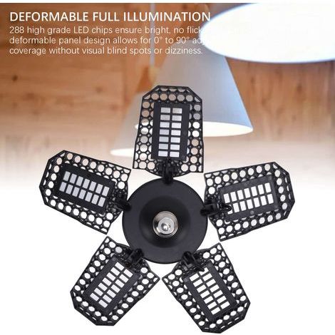 [Lampadaire Garage] Ampoule LED 6000K Super Lumineux 2994 Lumens avec 6 Panneaux Déformables pour Atelier [Ampoule E27] (1/5)