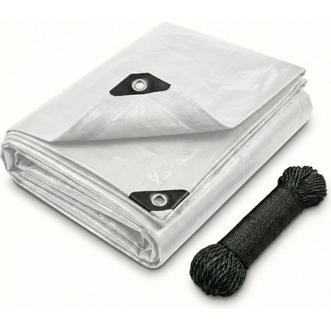 1 Bâche 2,0x2,0m Toile Renforcée 120g/m² Étanche Œillets Inox Corde 10m Jardin Camping (1/5)
