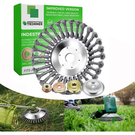 Tête de débroussailleuse indestructible 15,2/20,3/25,4 cm, – Coupez tout en quelques secondes, lame métallique incassable, kit adaptateur Set A - (1/5)