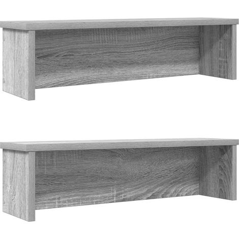 Küchenregale Stapelbar 2 Stk. Grau Sonoma 60x15x16 cm