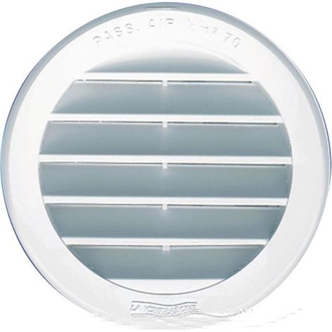 Rejilla redonda empotrada con mosquitera. Diámetro 130 mm, 70 cm², color blanco, Sach - Autogyre