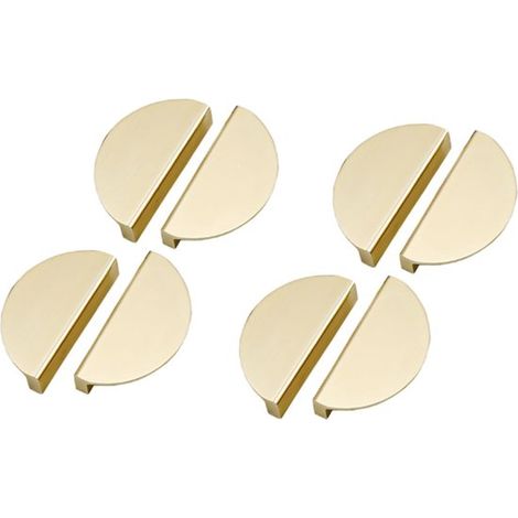 Poignées - 8 pièces - Entraxe 64 mm - Goud - 7,8 x 3,7 x 2 cm - Poignées d'armoires - Poignées de meuble de cuisine - Avec vis - Alliage d'aluminium - Petite poignée - Poignées de porte et de tiroir (1/5)