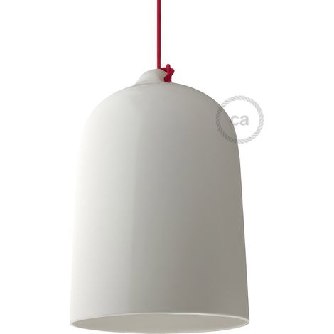 creative cables - Campana, paralume XL in ceramica per sospensione - Made in Italy