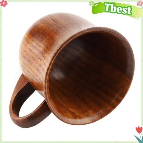 HURRISE tasse en bois Tasse portative en bois culinaires degustation Style N°14, hauteur 9cm, diamètre 9cm.Capacité 175ml (1/4)