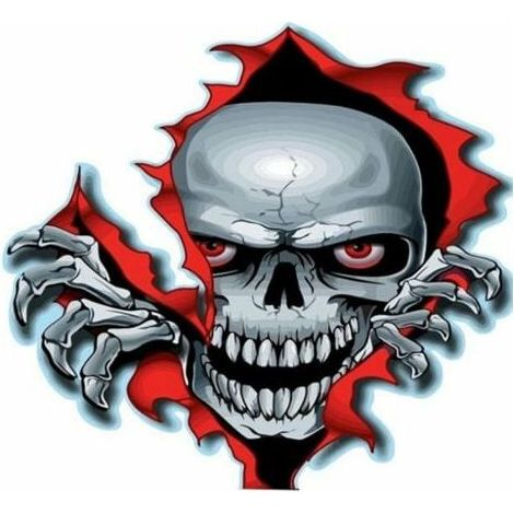 1415CM Skull Off Headlight Decal Sticker Decal Rear Warning Pattern Removable Decal Bumper Sticker (1/5)