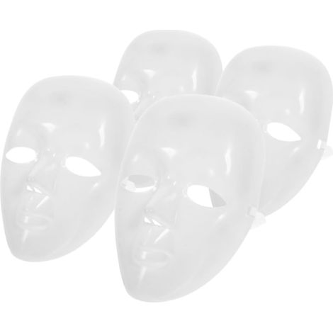 4 Pièces Masque de Mascarade Cosplay Blanc en Plastique (1/5)