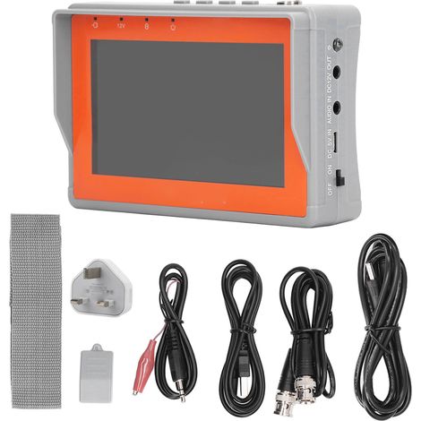 Tragbarer 4,3-Zoll-Videomonitor-Tester, Koaxial, AHD, 2-in-1 für CCTV-Überwachungskameras, mit UK-Netzteil (100–240 V) (1/5)