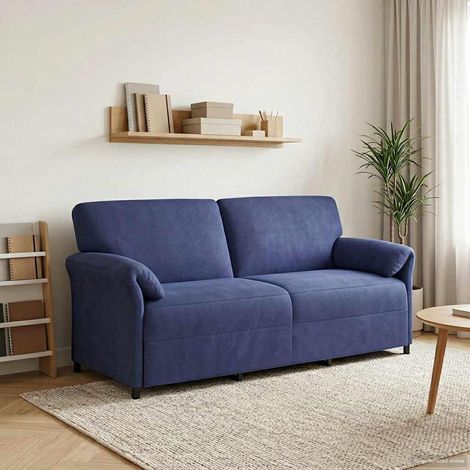 Sofá de 3 plazas Azul Policía 198 x 83 x 95 cm Terciopelo