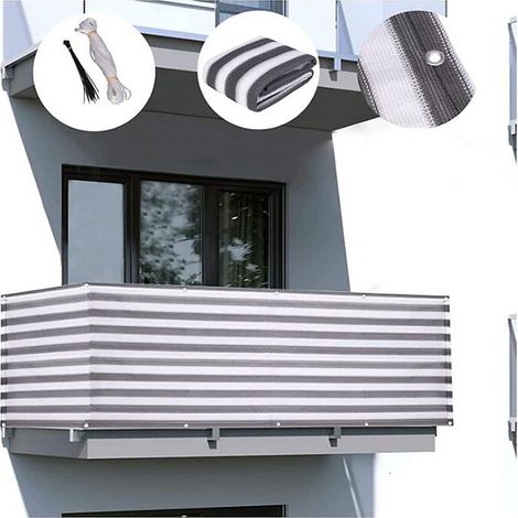 0,9x3 mètres, écran de confidentialité pour balcon, clôture décorative, toile d&aposombrage perméable pour l&aposextérieur (1/5)