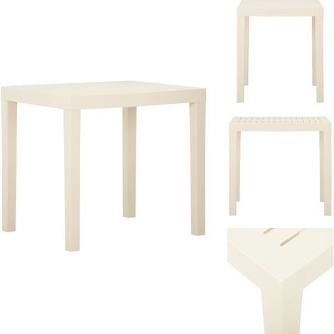 Table de jardin Blanc 79x65x72 cm Plastique - Table De Jardin - Table Extérieure - Mobilier De Jardin - Table Blanche - Table En Plastique (1/5)