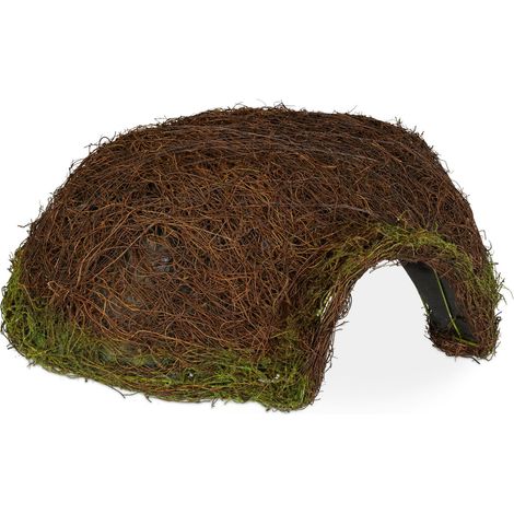 Refugio de jardín para erizos iglú en forma de cúpula 80 x 60 x 50 cm protección de invierno natural de ratán marrón 130008384 (1/5)
