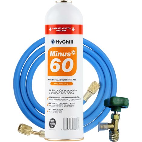 Minus 60 350g  Sustituto Orgánico R410A R32  Kit con Llave y Manguera  Gas Ecológico Profesional para Climatización