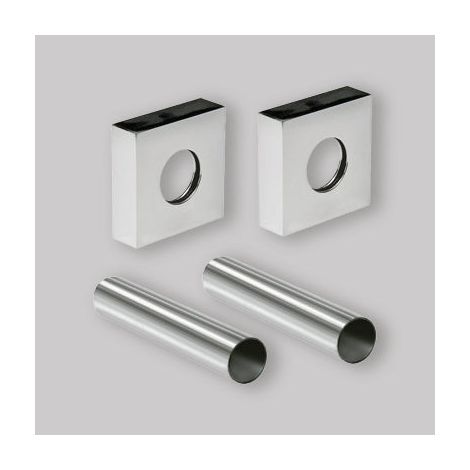 KIT COPRITUBO QUADRATO CROMO Ø18 x L.70 mm
