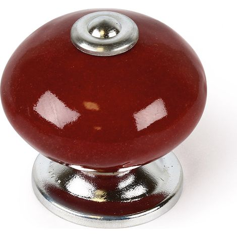 Pomo de porcelana magenta, dimensiones: 40x40x38mm Ø: 40mm -