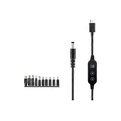 Câble de charge multi-tensions Type C vers DC5521 compatible avec les modems, ordinateurs portables et appareils puissants de 3 A. (1/4)
