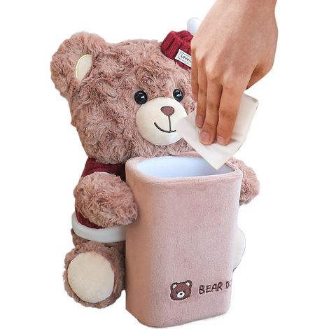 Poubelle De Voiture,Corbeille À Déchets Amusante pour Console Centrale - Porte-Mouchoirs en Peluche pour Voiture pour SUV Berline Véhicule Aménagement Intérieur Console Centrale Voyage (1/5)