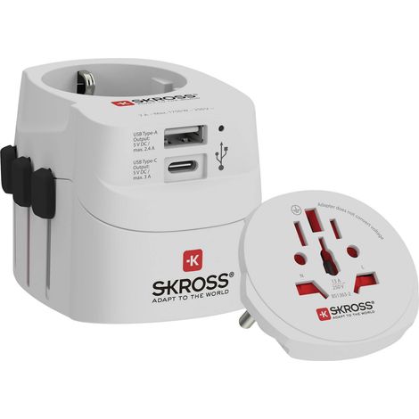 Adaptateurs Voyage Skross Duo Compatibilité Mondiale Universelle - Skross (1/5)