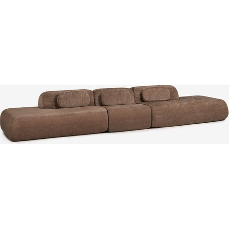 Sofá modular de 3 piezas con doble diván en chenilla envasado al vacío Merida SKLUM       