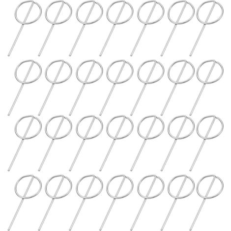 Outil D'éjection Carte Sim Goupille de Retrait Sim 100 Pcs Acier Inoxydable pour Tiroir et Voyage Argenté (1/5)