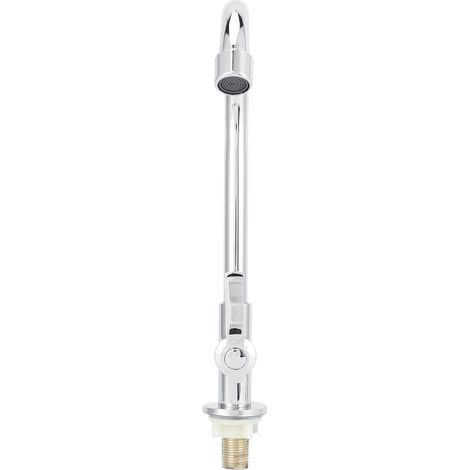 Robinet de salle de bain/cuisine G1/2, robinet d'évier à eau froide facile à installer, mitigeur monotrou, montage sur plage, robinet à tige en acier inoxydable pour cuisine, jardin, extérieur, bateau (1/5)