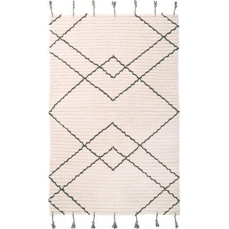 Tapis Enfant Style Bohème en Coton Lavable en Machine Coloris Choco Taille M - PANGIVO (1/5)