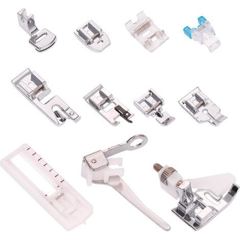 11 Presser Feet, Compact Kit, Durable Steel, Domestic Sewing (1/5)