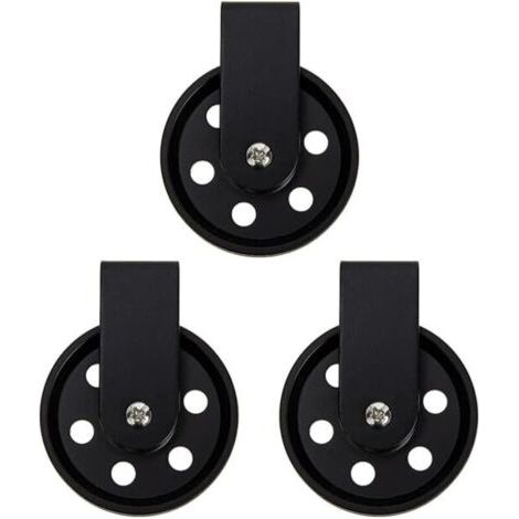 Accessori di illuminazione in 3 pezzi Lampadario retrò nero Decorazione Puleggia resistente Montaggio a soffitto Sistema di pulegge Ruota vintage Puleggia Lampada a ruota Puleggia retrò nera Ruota vin