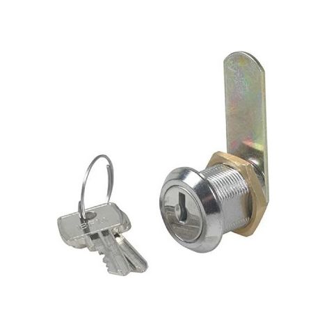 Serrure a' cylindre universelle Ibfm finition nickele'e rotation 90o 20x15 mm pour boites aux lettres