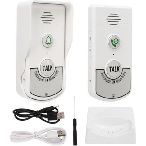 Sonnettes d'interphone sans fil 1000m Distance Excellente puce Interphone vocal blanc Sonnettes pour maisons Htels Villas Usines