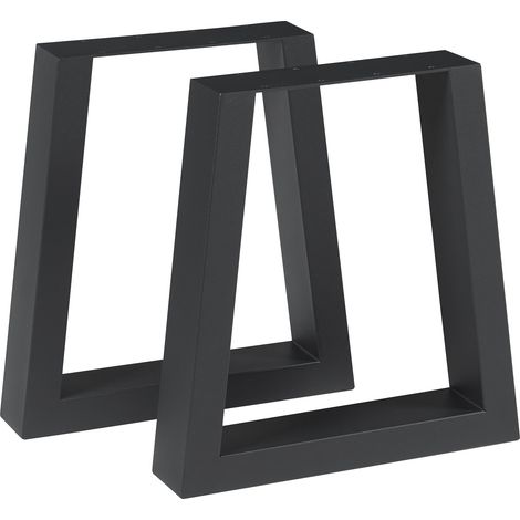 Lot de 2 pieds de table Marstal acier 42 x 40 cm noir [en.casa]