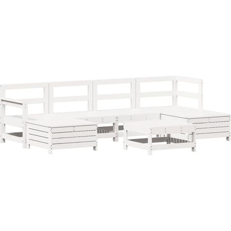 Maison Exclusive - Juego de sofás de jardín 7 pzas madera maciza (1/5)