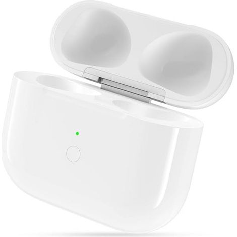 1 Estuche de carga, compatible con AirPods de 3.ª generación, botón de sincronización, puerto en forma de L, carga inalámbrica, blanco (1/5)