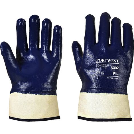 Gant Nitril Vollbeschichtet mit Manschette Farbe: Marine Größe L - Portwest