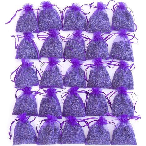 Sachet Lavande Séchée - 25 Pièces - Pour Tiroirs Armoires Penderies Voitures - Fragrance Naturelle Relaxante (1/4)