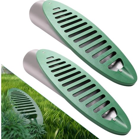 Grille de drainage inclinée de 4 pouces pour systèmes de drainage, sortie de drainage de cour pour extensions de descente de gouttière, sortie de tuyau de drainage de pente de pelouse pour fossé (2p) (1/5)