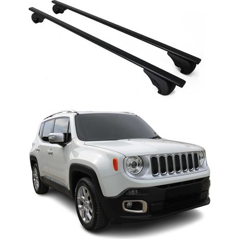 OMAC Dachträger Querträger für Jeep Renegade 2015-2025 – Abschließbar – Max. 75 kg – 2 Stangen Stahl Schwarz (1/5)
