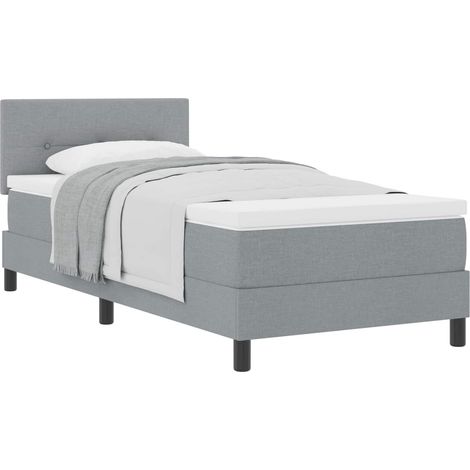 Maison Exclusive - Boxspringbett mit Kopfteil Hellgrau 100 x 200