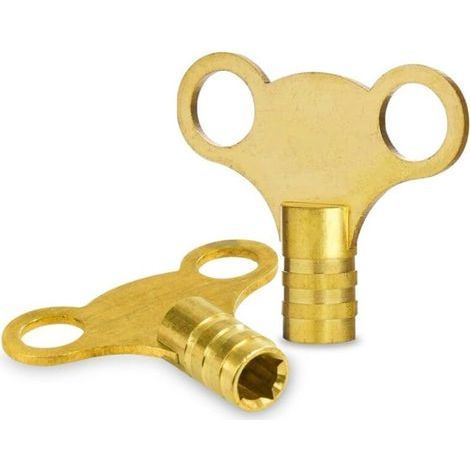 2 Heizkörperschlüssel, Entlüftungsventil für Heizkörper, geeignet für die meisten Heizkörper (Messing, 2-teilig, 5 mm) (1/5)