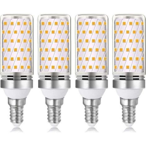 Ampoule LED E14 16W blanc chaud 3000K 1600lm, équivalent lampe halogène E14 100W 120W, AC 230V, non dimmable, 4 pièces (1/4)