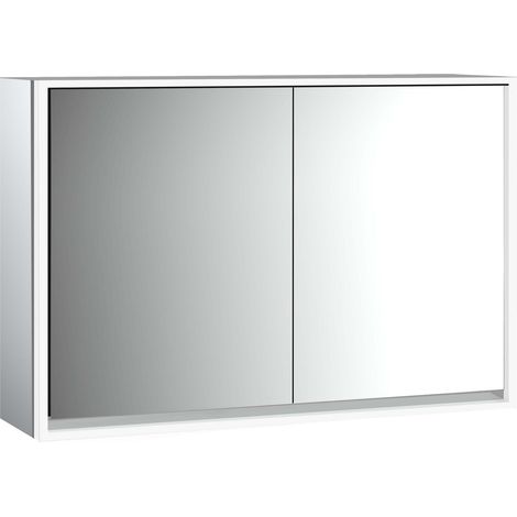 Armario con espejo iluminado emco loft, 1200 mm, 2 puertas,