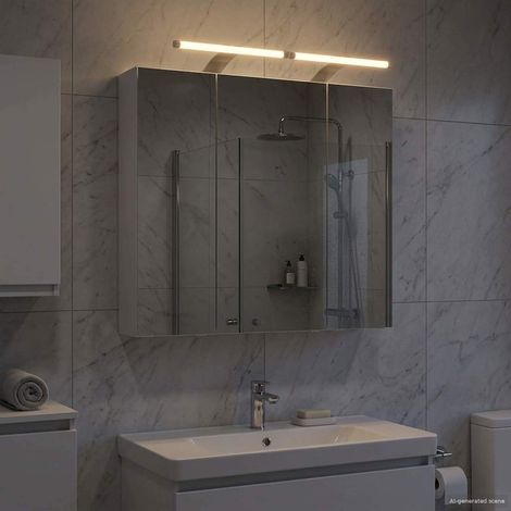 vidaXL Mobiletto per specchio da bagno Bianco 70 x 14,5 x 70 cm