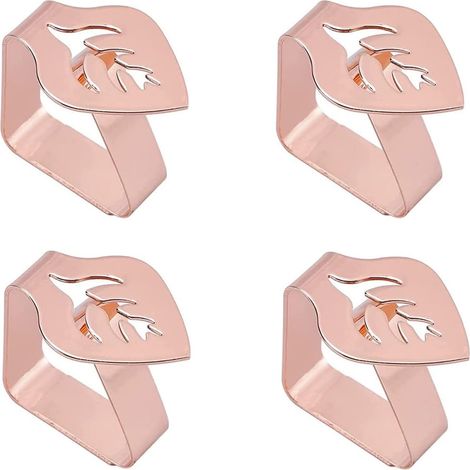 Pinces spéciales 4pcs Clips de nappe de jardin Clips de nappe d'extérieur réglables Clips de nappe en acier inoxydable pour la maison et l'hôtel 6.1 5 1.8cm Or rose (1/2)