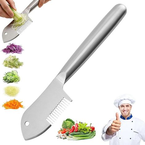Affettatrice modello 2026 - Pelapatate multifunzione in acciaio inox con foro per appendere, adatta a frutta e verdura (1/5)