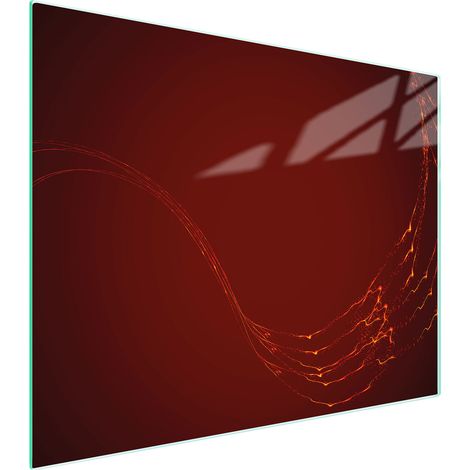 TAGLIERE IN VETRO 52x40 ROSSO (1/5)