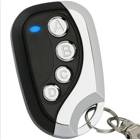 Telecomando universale wireless a 433 MHz per porte da garage – Chiave telecomando in metallo rinforzato con tasti ABCD (inglese), compatibile con sistemi di apertura e duplicazione.