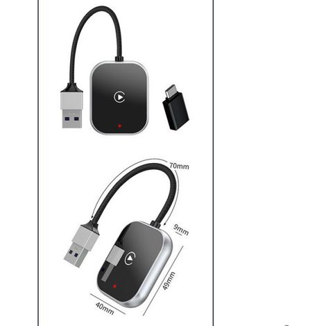 Adaptateur CarPlay Sans Fil TY-C16 - Pour iPhone (iOS 10+)-Connexion Bluetooth/WiFi-Plug & Play-Compatible Voitures avec CarPlay (1/5)