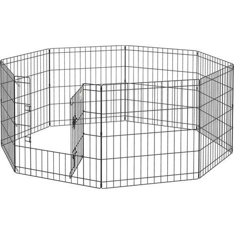 Parc enclos modulable pour chiens lapins rongeurs clôture pour petits animaux intérieur et extérieur pliant 8 panneaux (1/5)