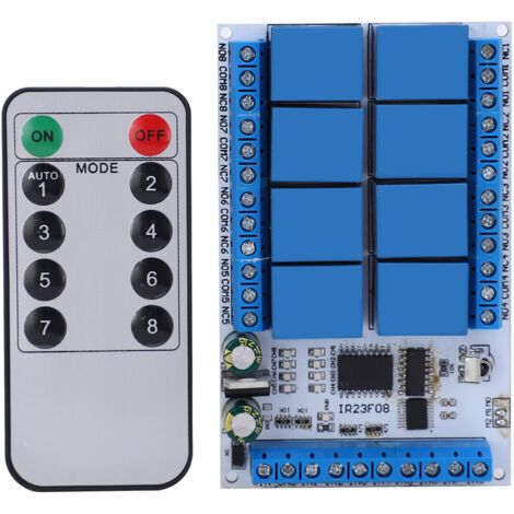 Relais multifonction de commutateur de télécommande infrarouge à 8 canaux (12V) (1/5)