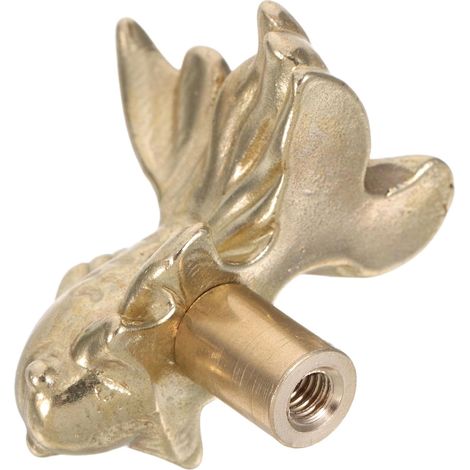 Poignée de Porte en Laiton Doré Forme Poisson Chic et Simple, Bouton de Tiroir Décoratif Facile à Installer pour Salons et Chambres (1/5)
