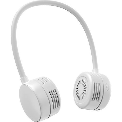 Ventilateur de cou, mini ventilateur, ventilateur portable, 3 vitesses, batterie rechargeable 1000 mAh, unisexe, sortie d'air rotative à 360°, gris.